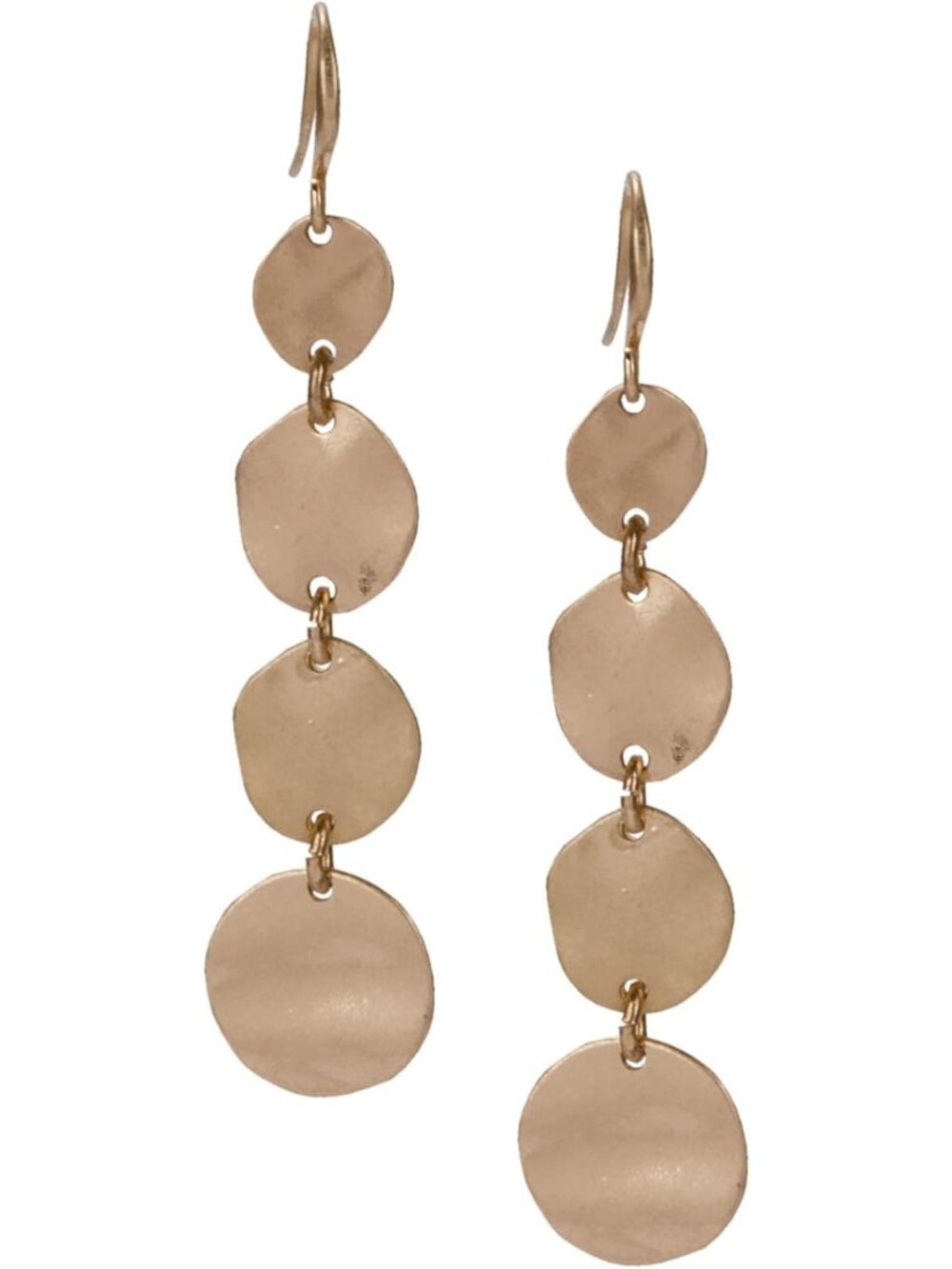 Chic Boho Minimalist Circle Disc Drop Earrings - Gold & Silver, Trendy Everyday